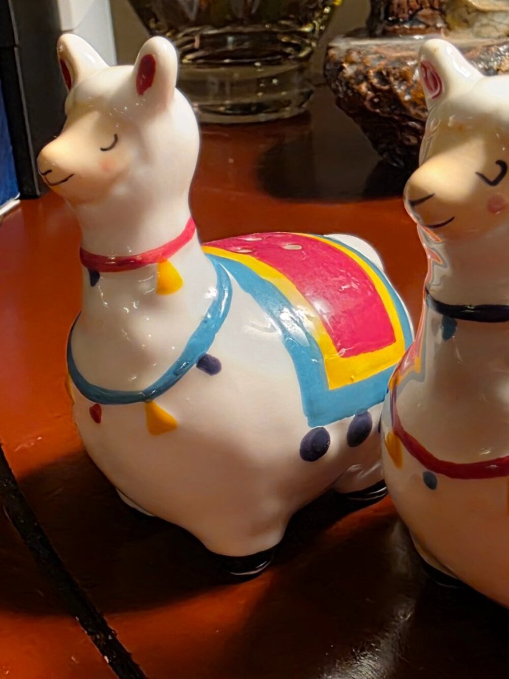 Llama ceramic salt and pepper shakers